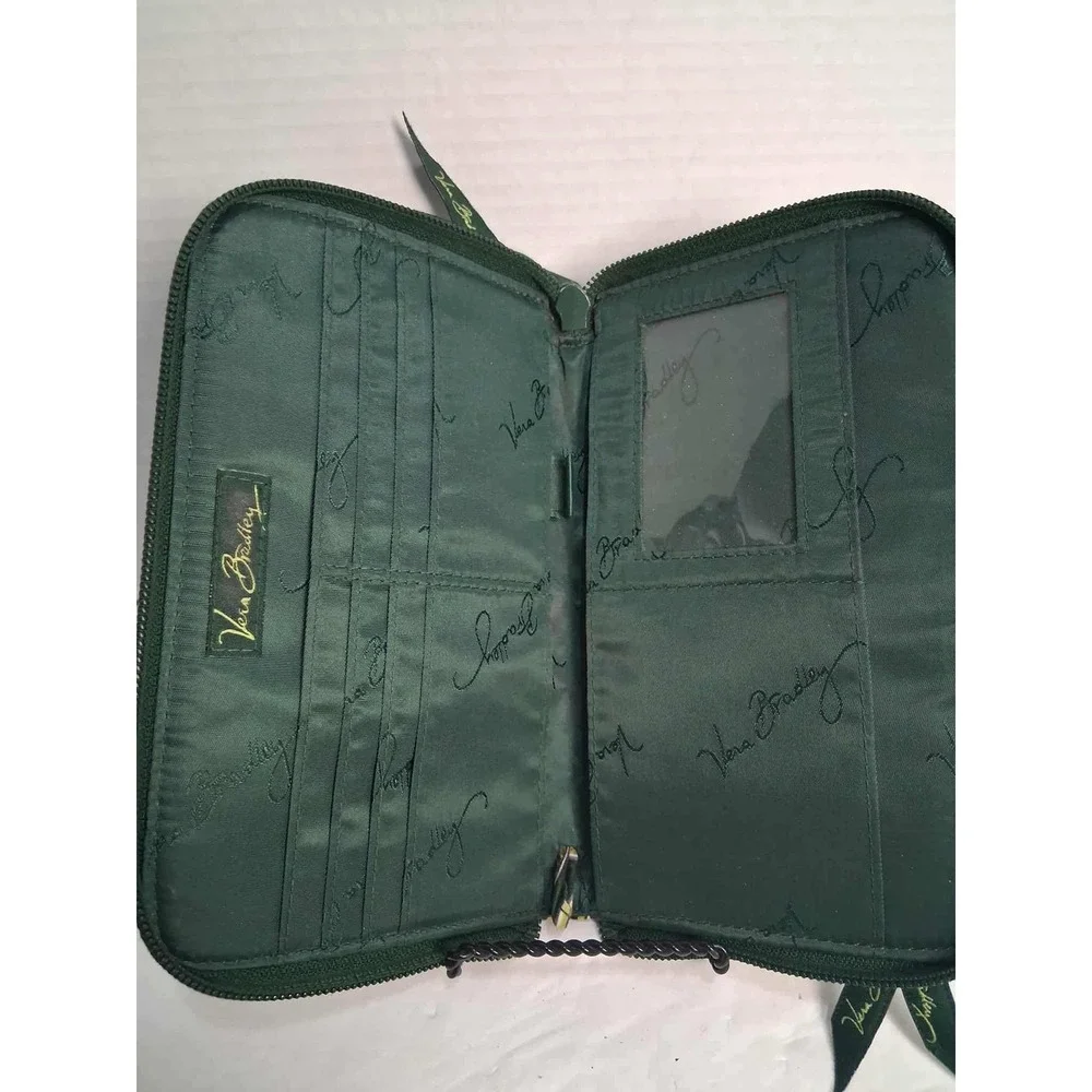 Vera Bradley Wallet Zip Around Paisley Green Pink Purple‎ Organizer Clutch READ